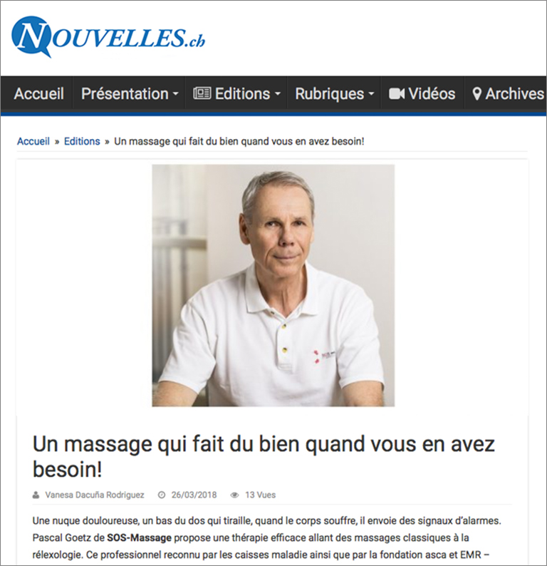 Reportage dans le journal Nouvelles online mars 2018