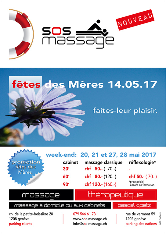massage Genève, promotion Fêtes des Mères 2017