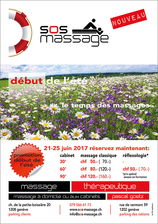Aktion Sommeranfang 21.-25.06.17, SOS-Massage in Genf